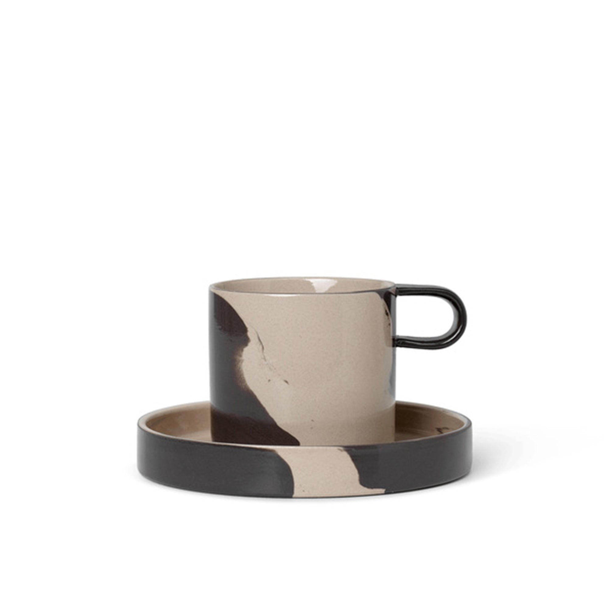 Ferm Living - Inlay Steinzeug Becher mit Teller