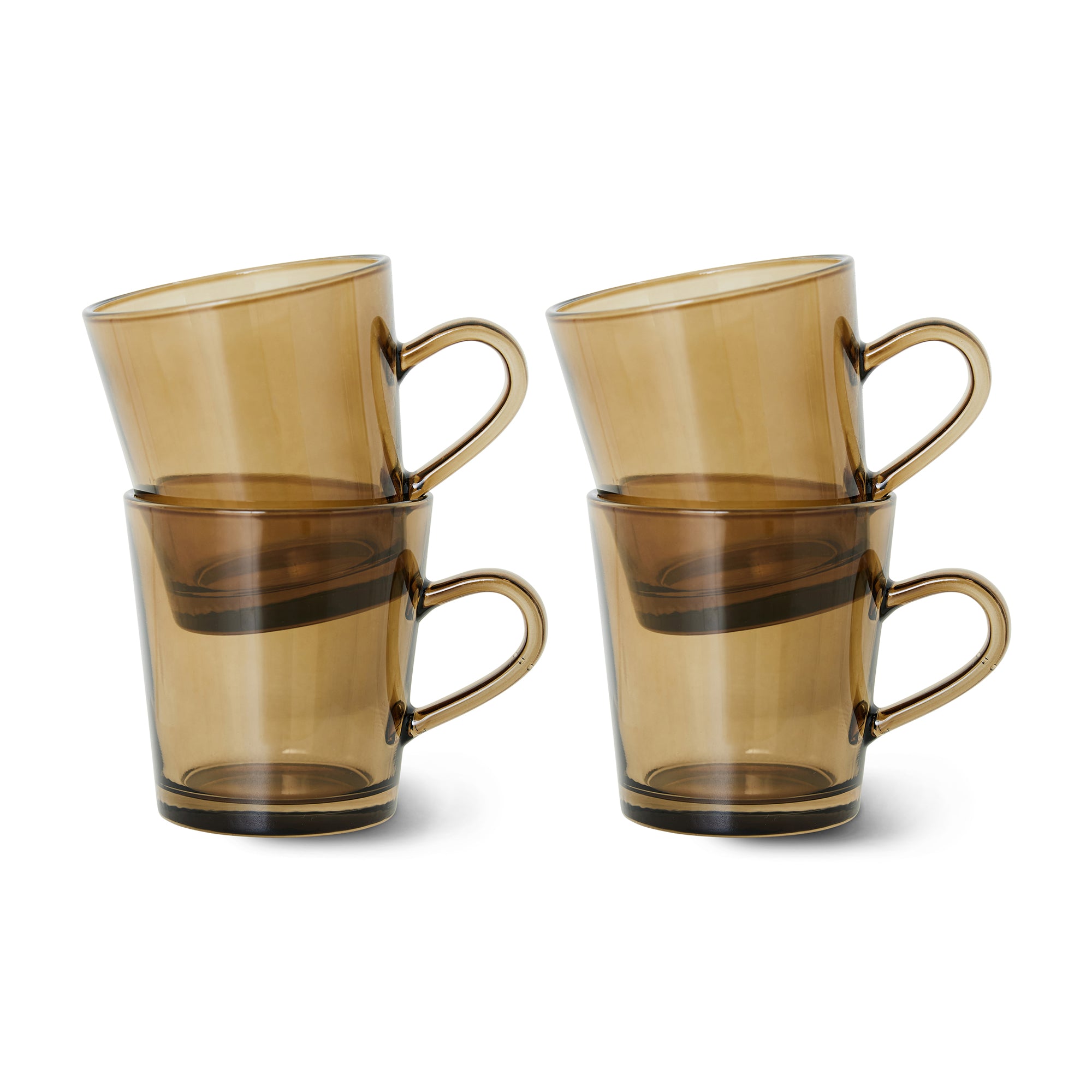 HKliving - 70's Glas Kaffeebecher (4er-Set)