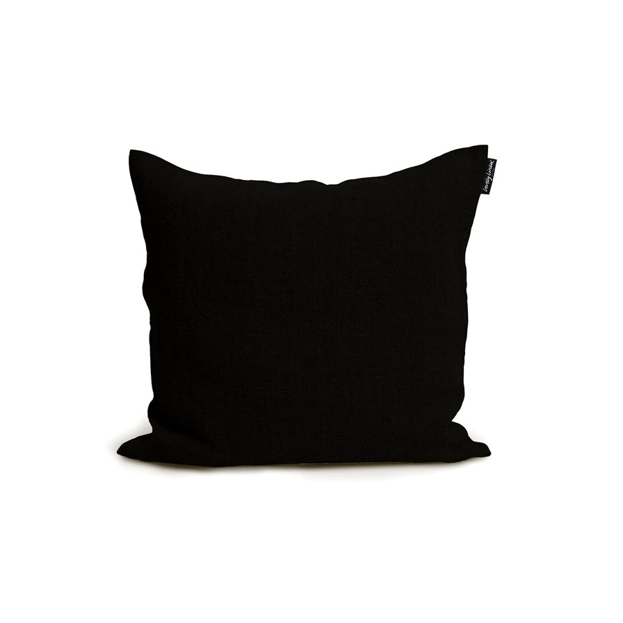 Lovely Linen Kissen Rustic aus Leinen Schwarz
