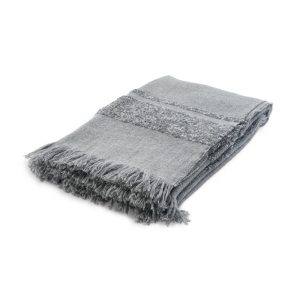 LUIZ, Merinowoll-Decke Thea, 140x220, grey
