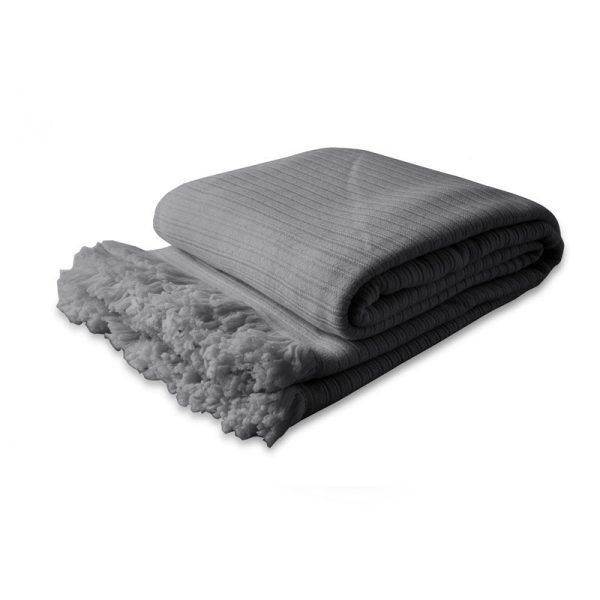 LUIZ, Rippstrick-Decke Kitty, 200x240, grey