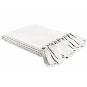 Plaid LOOP Weiss mit Fransen