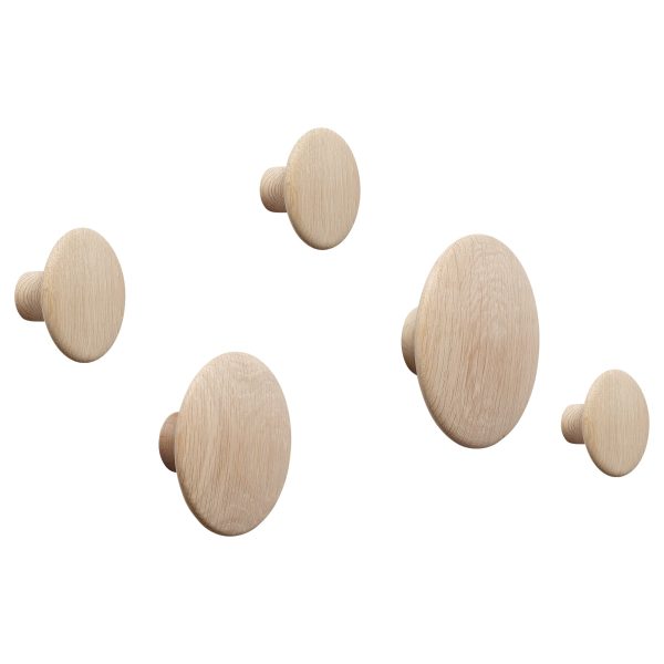 Muuto - Wandhaken "The Dots Wood" 5er-Set