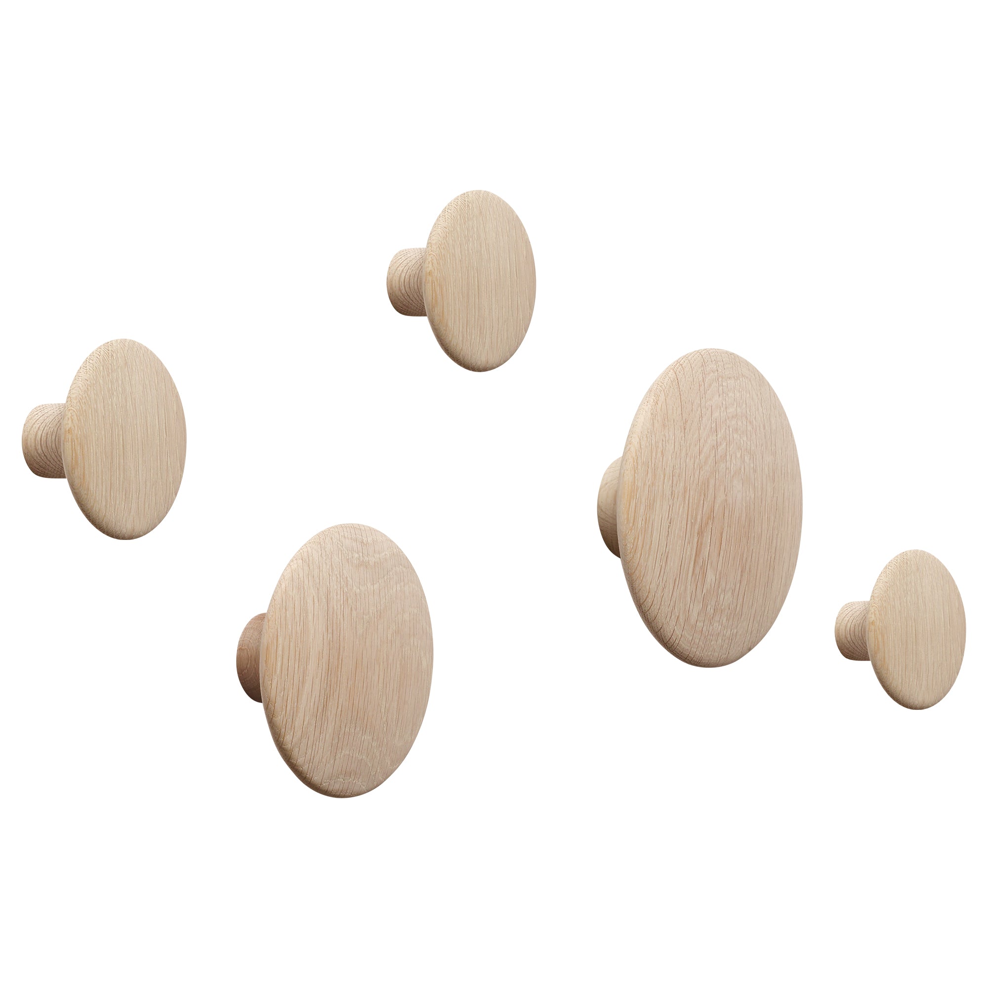 Muuto - Wandhaken "The Dots Wood" 5er-Set