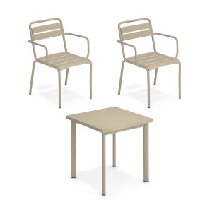 Emu - Star Outdoor Tisch 160 x 90 cm + Armlehnstuhl (4er-Set)