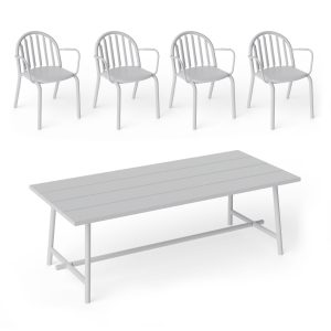 Fatboy - Fred's Outdoor Tisch 220 x 100 cm + Armlehnstuhl (4er Set)