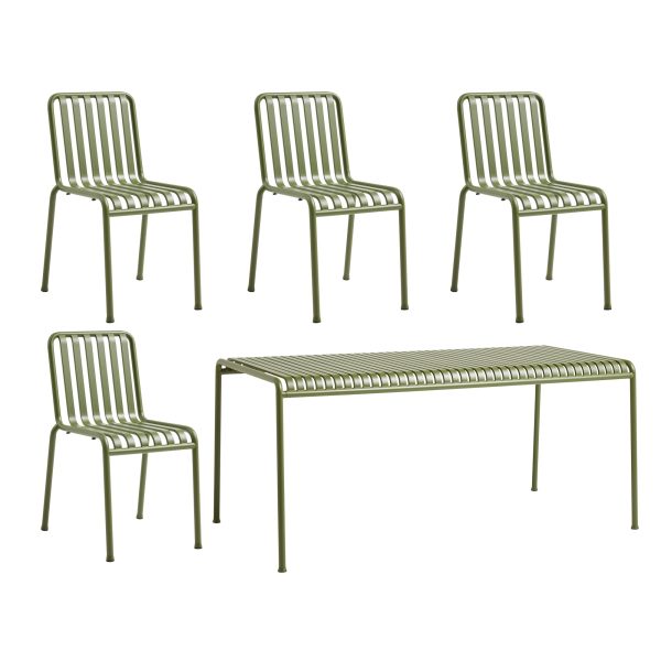 HAY - Palissade Tisch 170 x 90 cm + 4x Chair