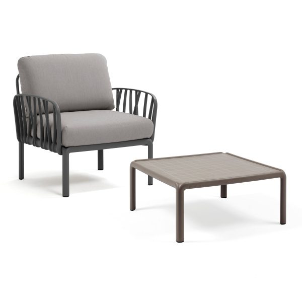 Nardi - Komodo Poltrona Sessel + Komodo Gartentisch 70 x 70 cm