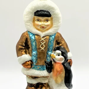 Oberfränkische Inuit Papa mit Pinguin