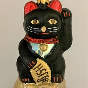 Impuls Kleine schwarze Maneki-Neko , asiatische Glückskatze