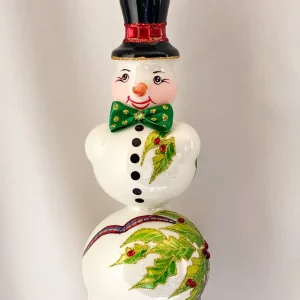 Wiktoria Spitze mit Schneemann und Ilex Dekor