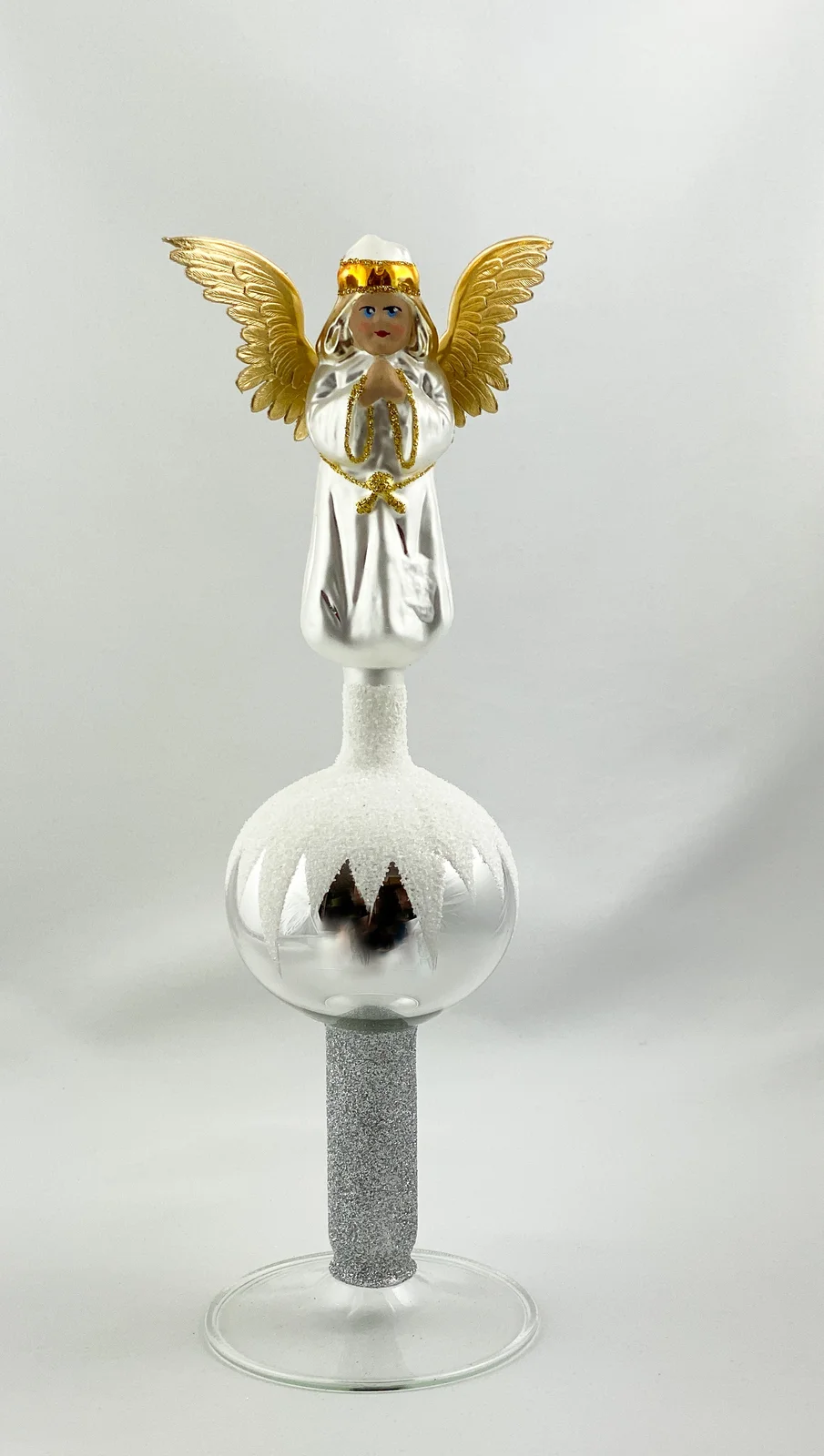 Thüringer Engel-Spitze mit goldenen Flügeln aus Dresdner Papier