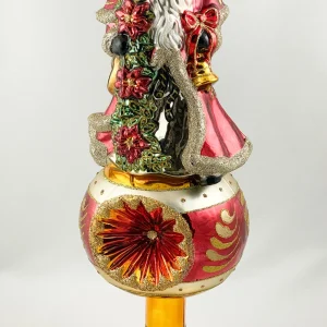 Glassware Christbaumspitze Santa mit Weihnachtsstern auf Reflexkugel
