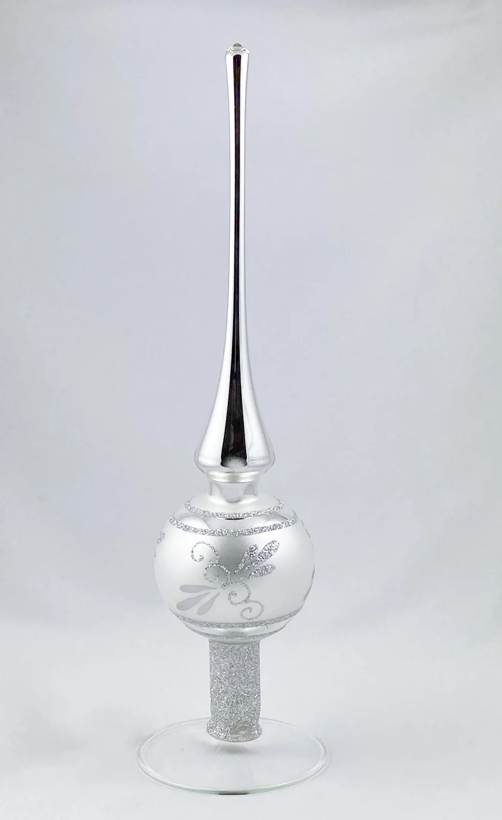 Thüringer Baumspitze Silber mit silbernem Glitzer