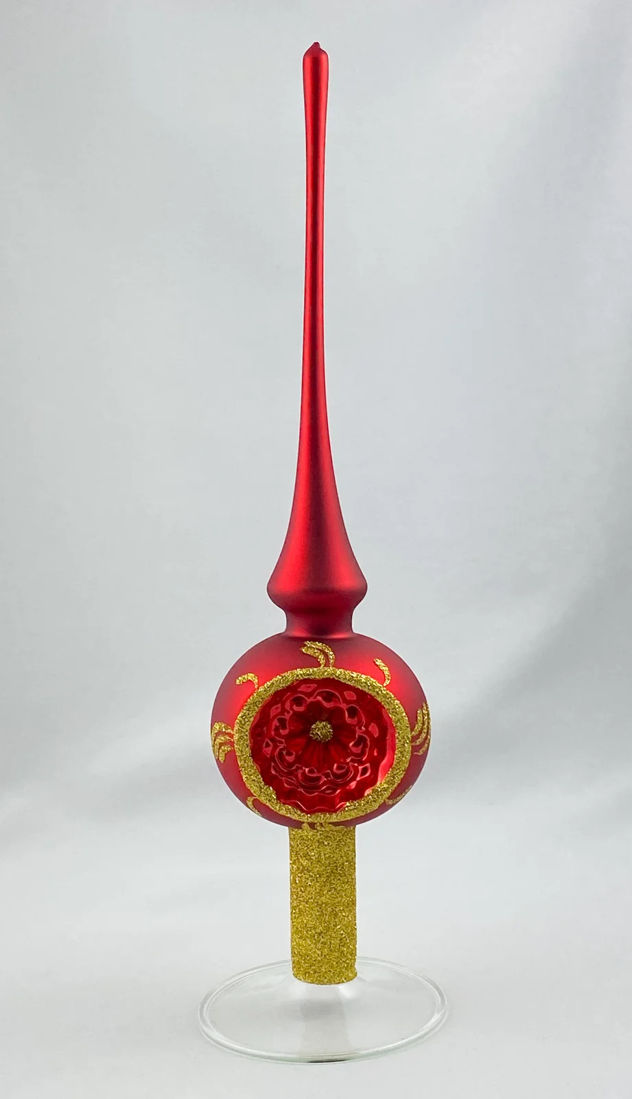 Thüringer Rote Baumspitze mit Reflex und goldenem  Dekor