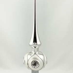 ANVA Silberne Christbaumspitze mit 4 Reflex