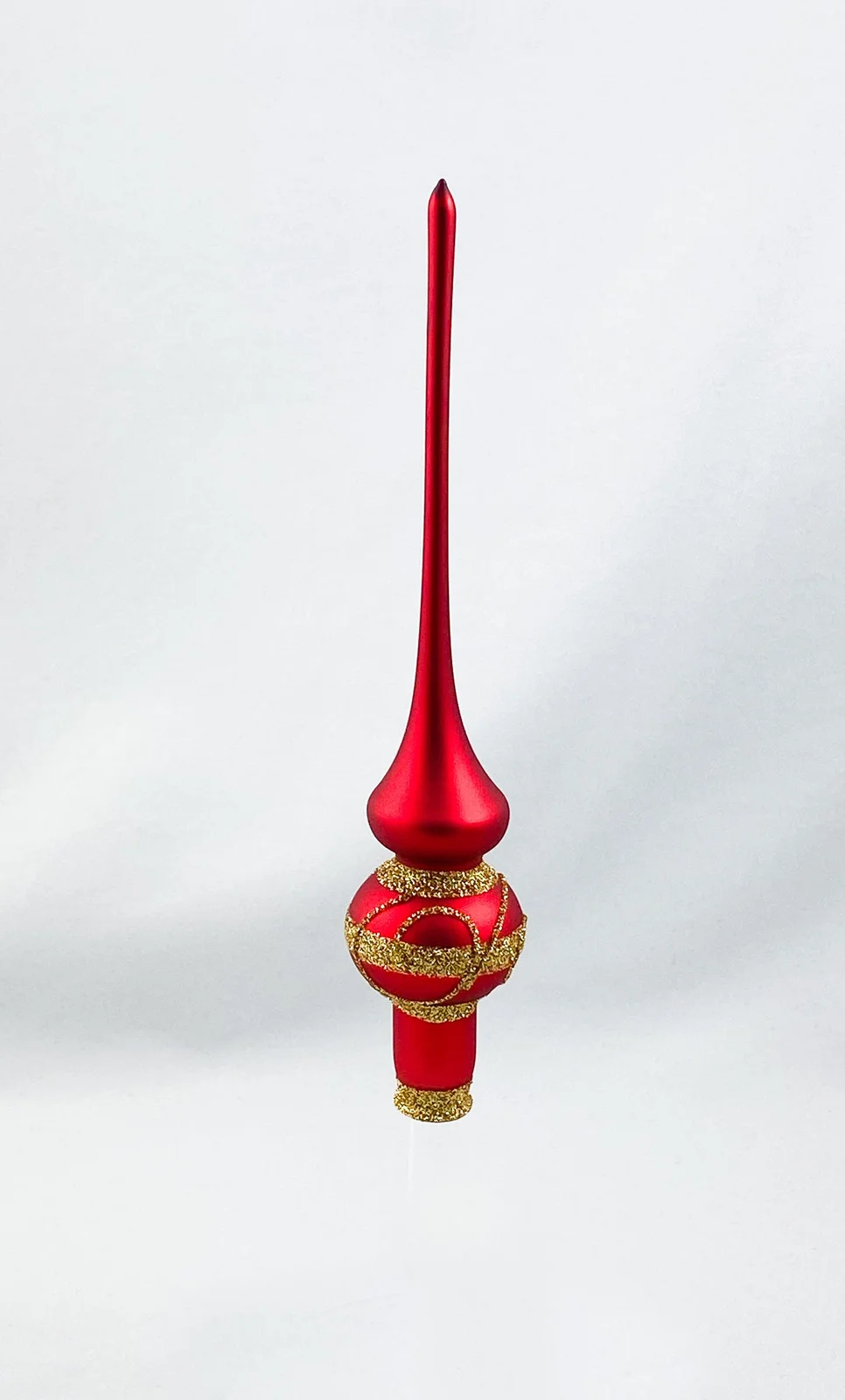 ANVA Kleine Spitze Rot, matt mit goldenem Dekor