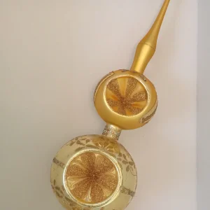 Dummy Goldene Spitze mit zwei Kugeln und Reflexen