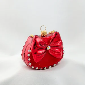 GMC Rote Damen-Handtasche mit Schleife und Glitzersteinchen