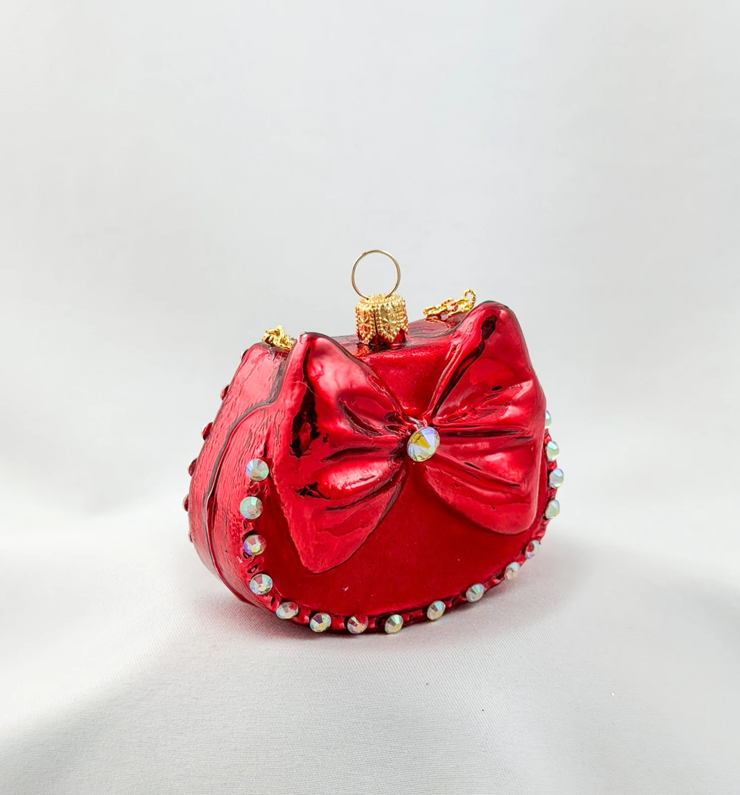 GMC Rote Damen-Handtasche mit Schleife und Glitzersteinchen