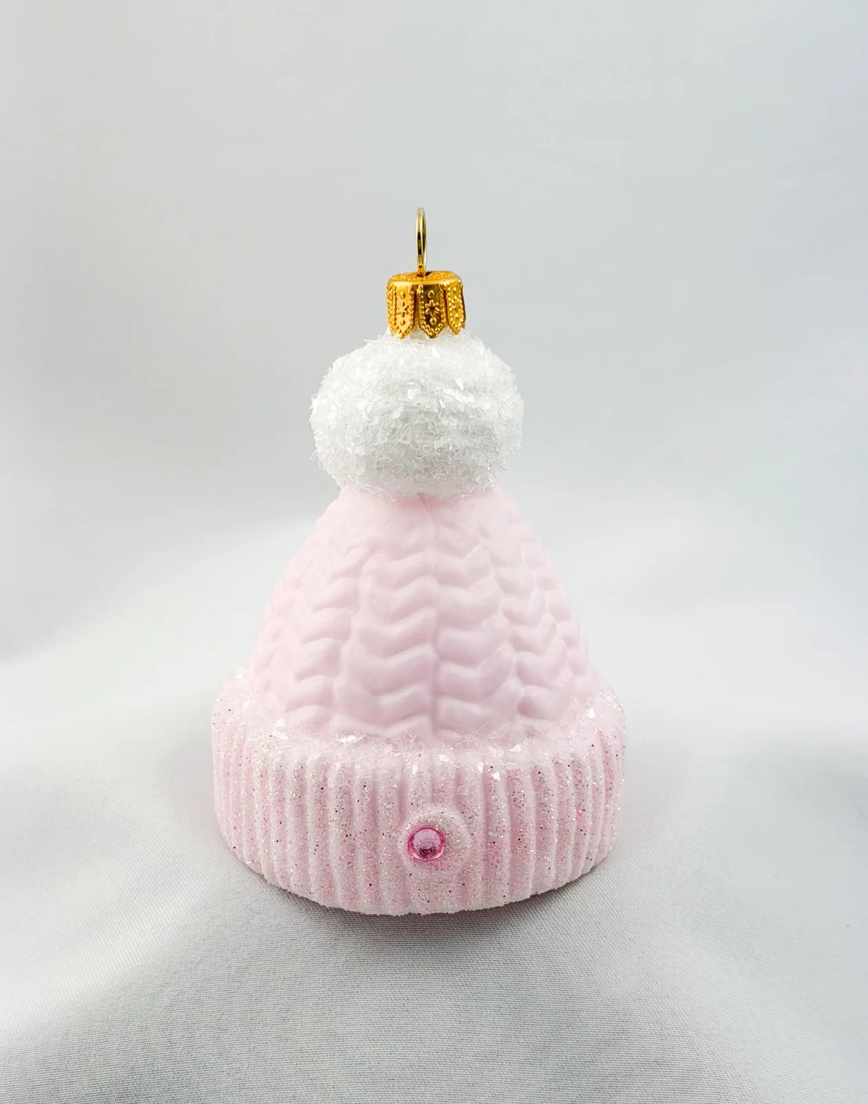 GMC Rosa Strick-Mütze mit weissem Bommel
