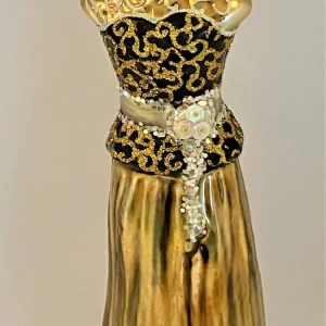GMC Langes schmales gold schwarzes Kleid