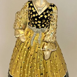 GMC Langes breites gold schwarzes Kleid