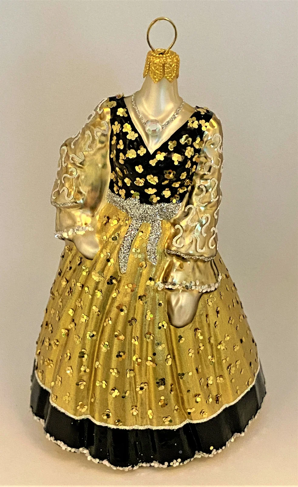 GMC Langes breites gold schwarzes Kleid