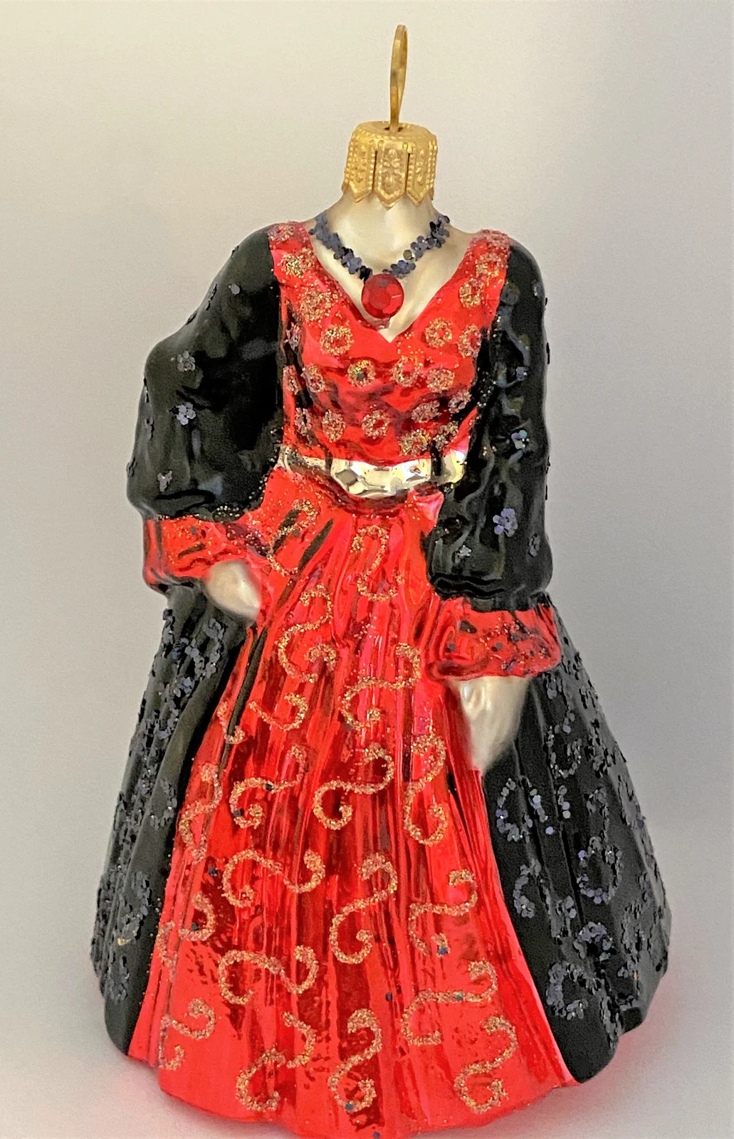 GMC Langes breites rot schwarzes Kleid