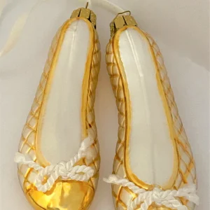 Christborn Paar weisse Ballerina mit Goldkaro