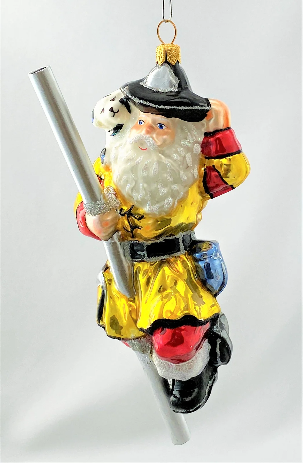 Glassware Feuerwehr-Santa rettet die kleine Katze