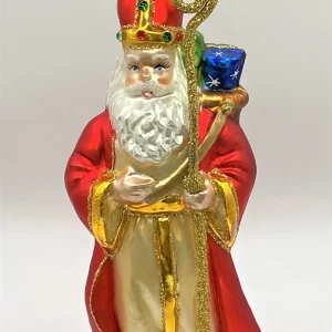 Hanco Heiliger Nikolaus freut sich die Geschenke an die Kinder zu verteilen