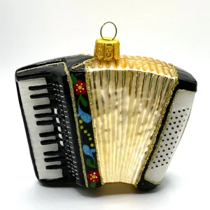 Hanco Schwarze Handorgel mit Blumendekor