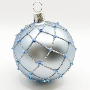 Ornex Hellblaue Kugel mit Gittermuster