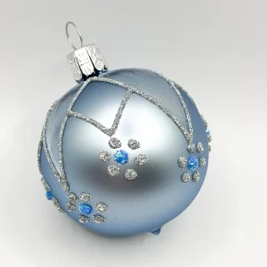 Ornex Hellblaue Kugel mit Blümchendekor