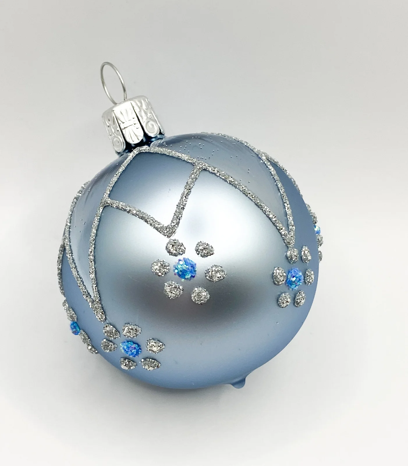 Ornex Hellblaue Kugel mit Blümchendekor