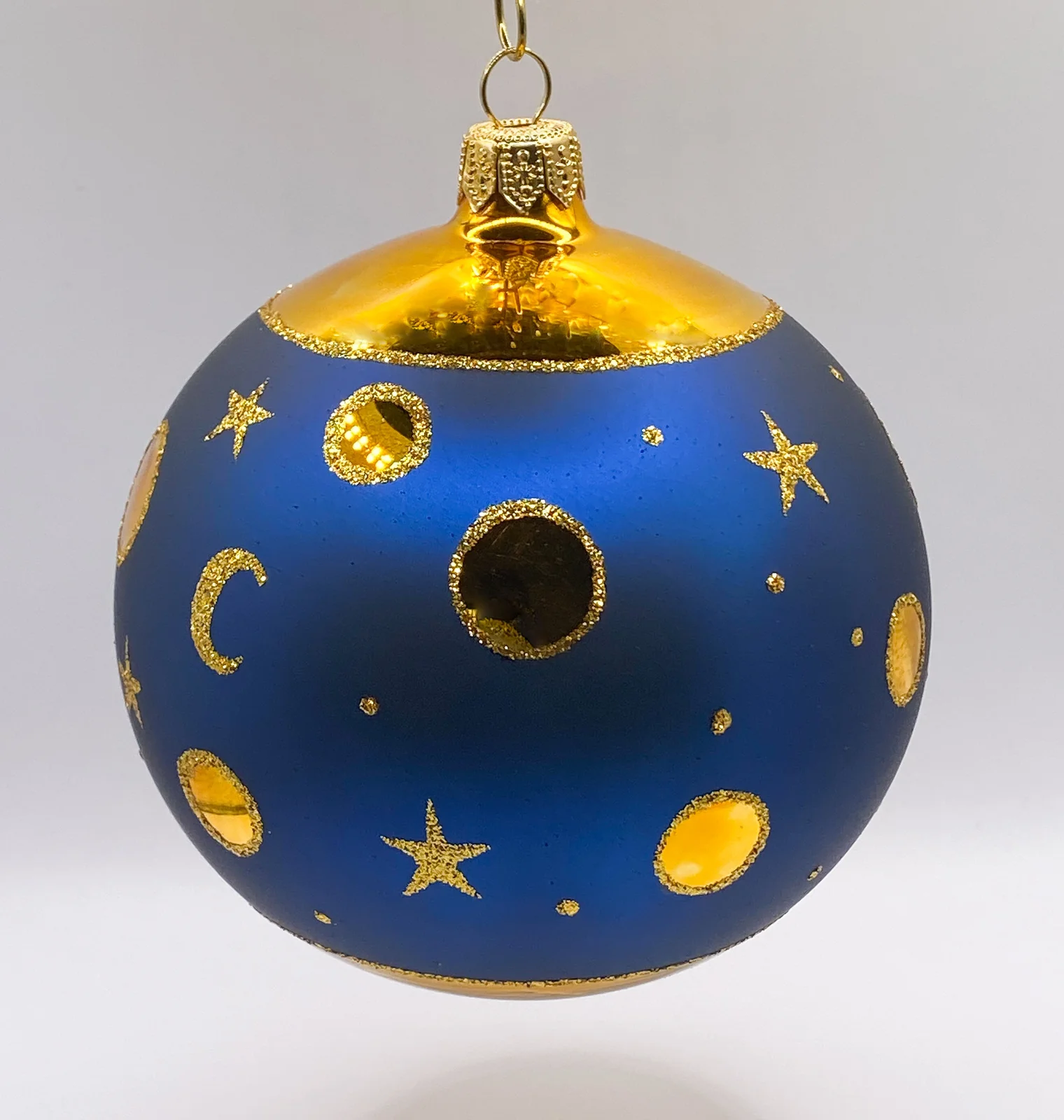 Hanco Dunkelblaue Kugel mit Sonne, Mond und Sternen