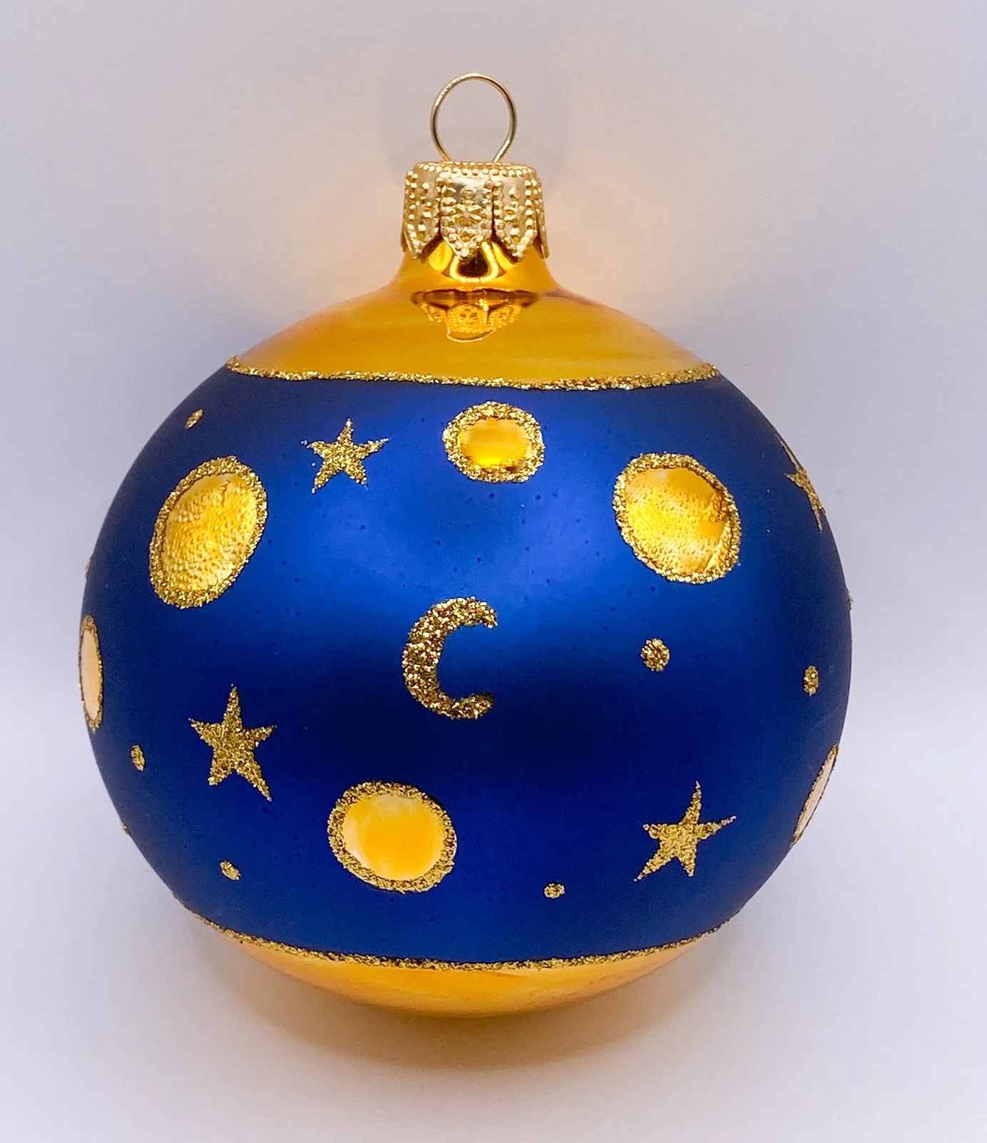 Hanco Dunkelblaue Kugel mit Sonne, Mond und Sternen