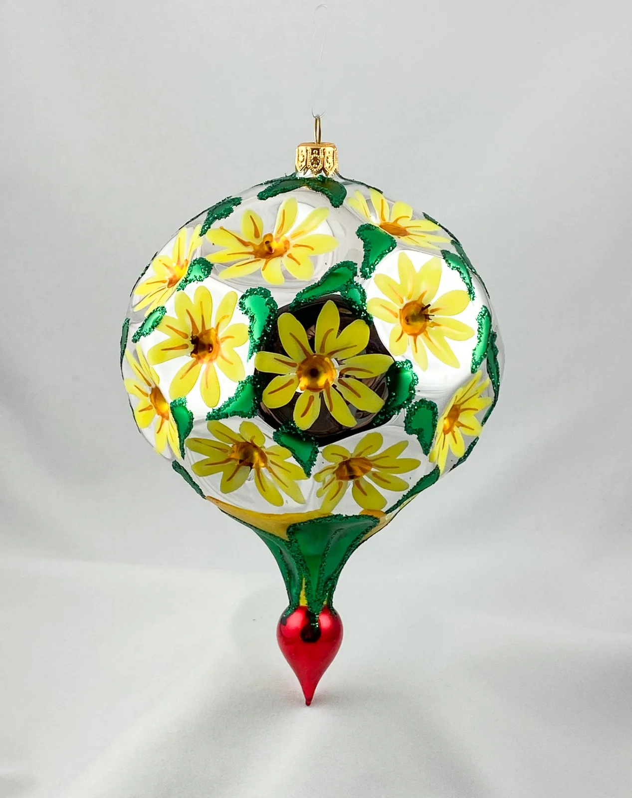 Wiktoria Grosse Kugel mit gelbem Blüten-Motiv