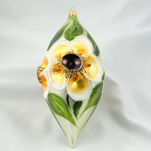Wiktoria Grosse Kugel mit gelbem Magnolien-Motiv