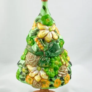 Wiktoria Sommer-Blumenbaum mit grüner Schleife und vielen Blüten