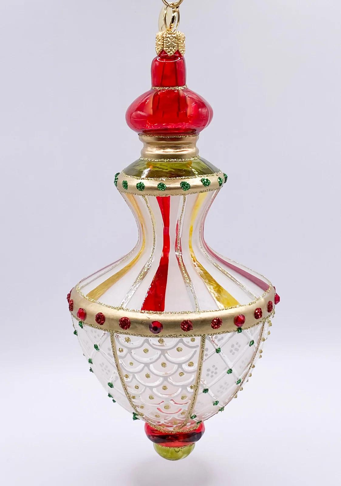GlitterLab Laternenform transparent mit aufwändigem Dekor, GlitterLab