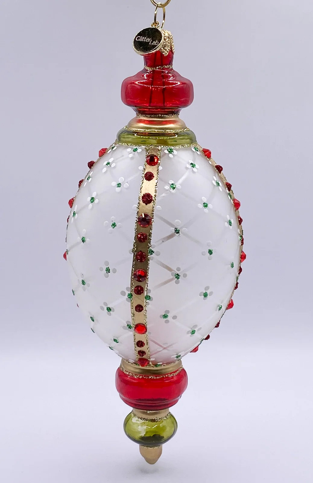 GlitterLab Tropfen transparent mit aufwändigem Dekor, GlitterLab