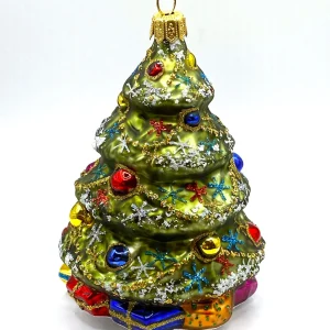 Glaspol Grosser verzierter Christbaum mit Päckli