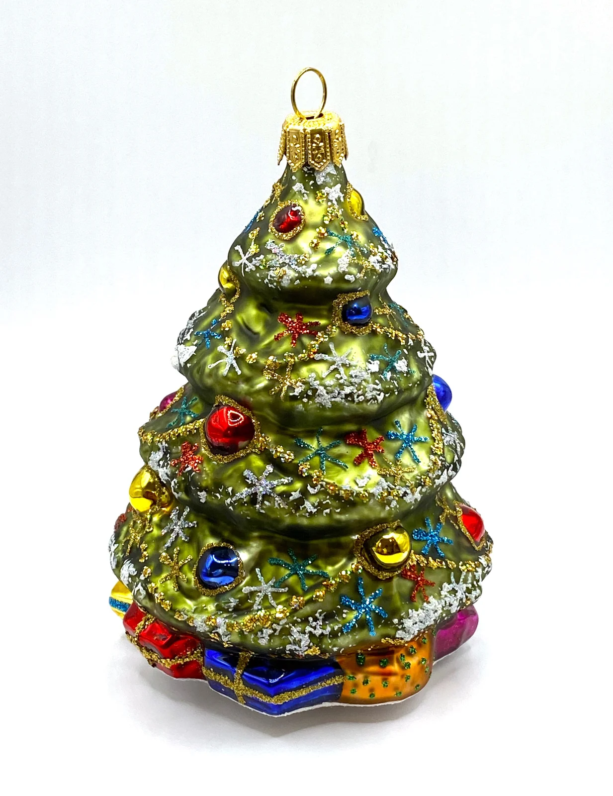 Glaspol Grosser verzierter Christbaum mit Päckli