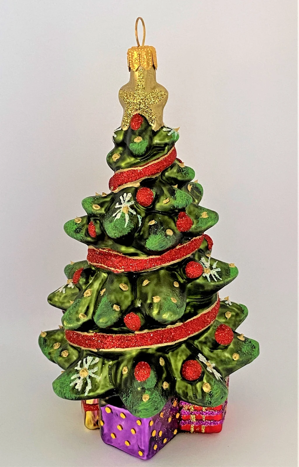 Komozja Christbaum mit roten Kugeln und rotem Band, KOMOZJA MOSTOWSKI