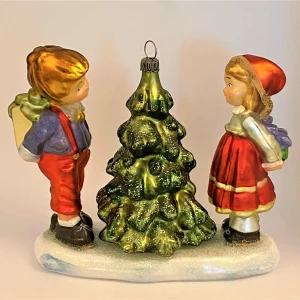 Komozja Zwei Kinder bewundern den Weihnachtsbaum, KOMOZJA MOSTOWSKI