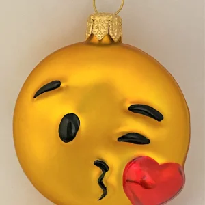 Glaspol Kleiner Zwinker Smiley mit Kussmund, Emojis