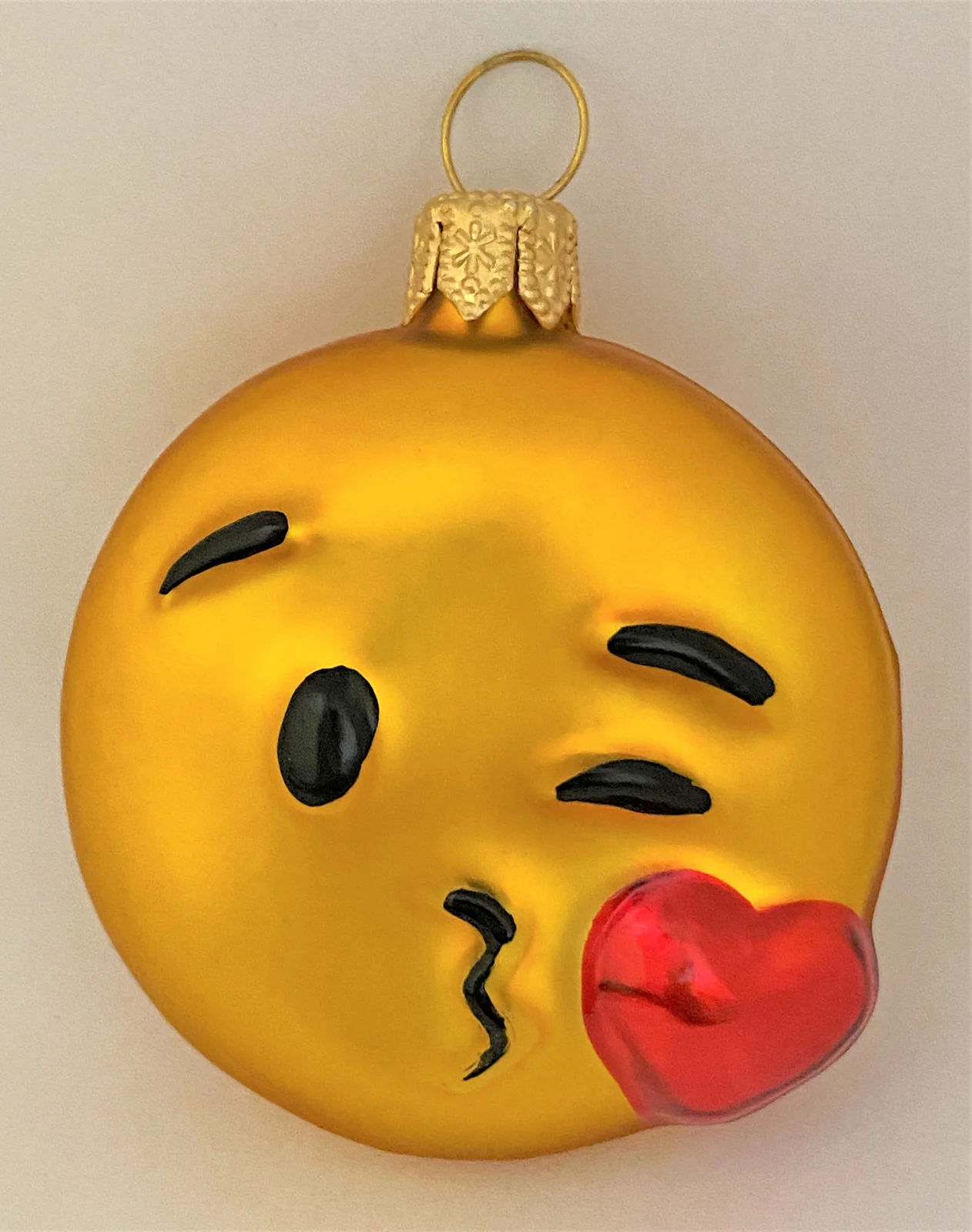 Glaspol Kleiner Zwinker Smiley mit Kussmund, Emojis
