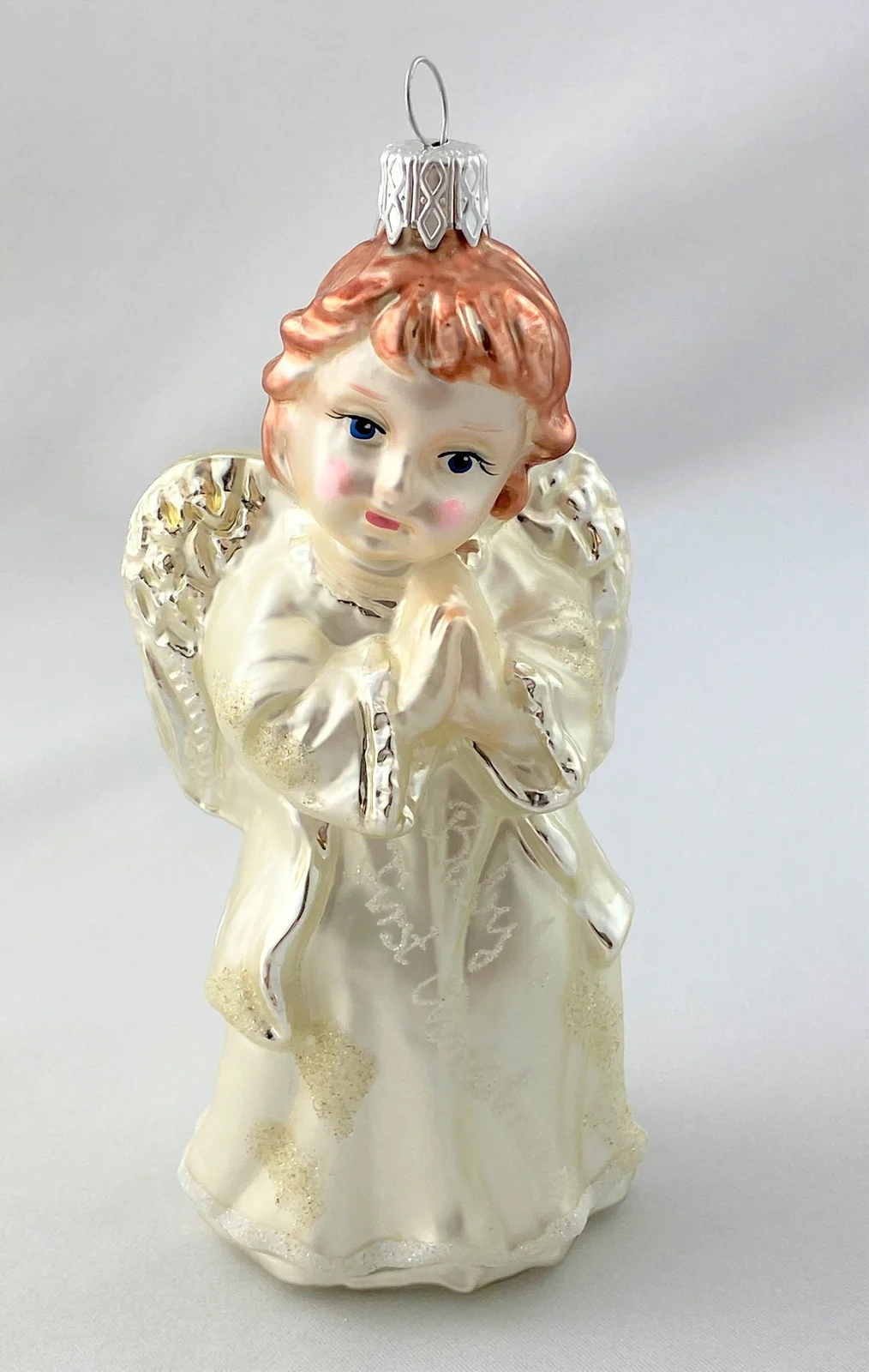 Oberfränkische Engel im weissen Kleid " Babys First Christmas "